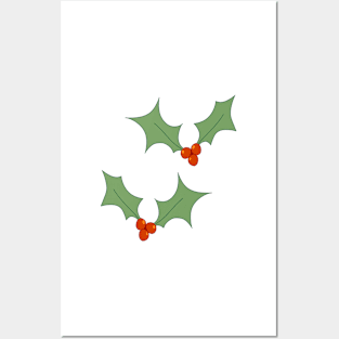Deck the halls with boughs of holly (green background) Posters and Art